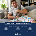 Friends in matching Men's Meow Marrow Custom Cat Face Beach Shorts — a group gift photo