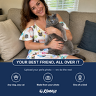 Friends in matching Women's Meow Marrow Custom Cat Face Off-Shoulder Dress — a group gift photo