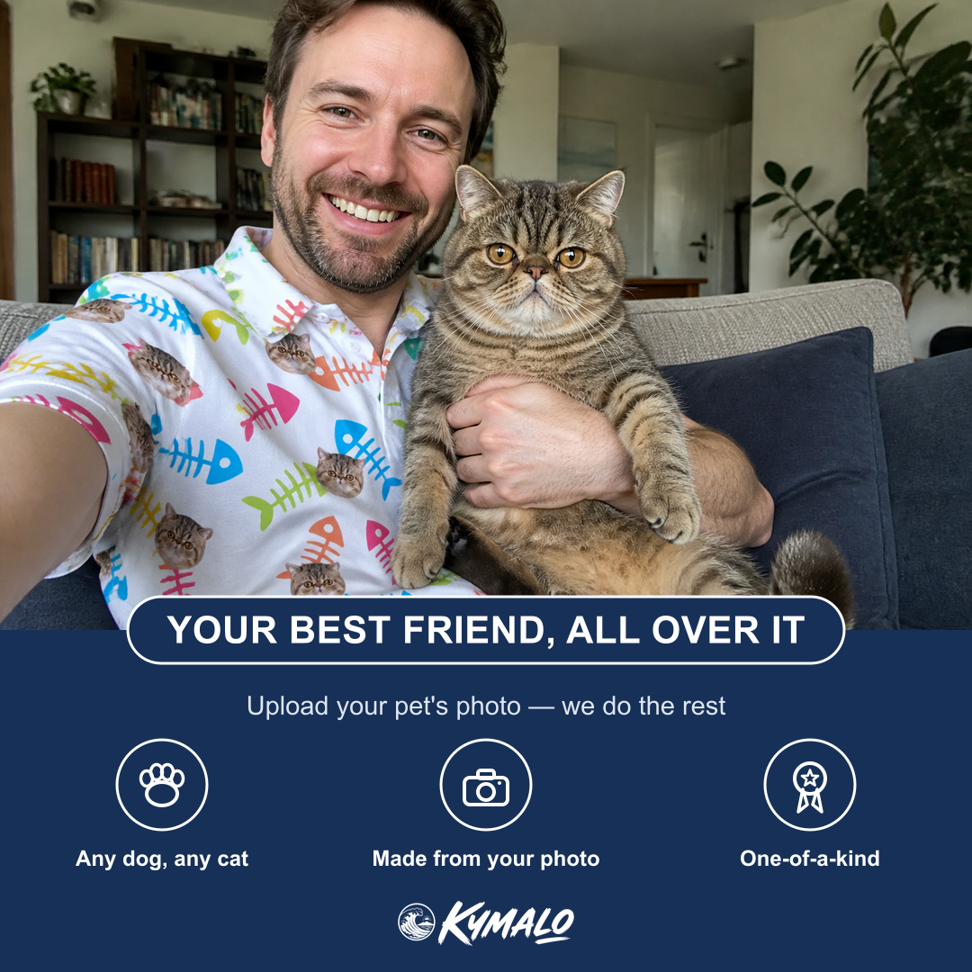 Friends in matching Men's Meow Marrow Custom Cat Face Polo Shirt — a group gift photo
