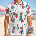 Man wearing Men's Teaser Tornado Custom Cat Face Polo Shirt — custom faces printed all-over