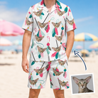Man wearing Men's Teaser Tornado Custom Cat Face Shirt & Shorts Set — custom faces printed all-over