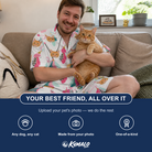 Friends in matching Men's Teaser Tornado Custom Cat Face Shirt & Shorts Set — a group gift photo