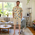 Full-length photo with the pet printed all over this Men's Bobbin Bengals Custom Cat Face Hawaiian Shirt