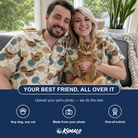 Friends in matching Men's Bobbin Bengals Custom Cat Face Hawaiian Shirt — a group gift photo