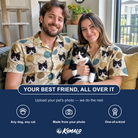 Friends in matching Women's Bobbin Bengals Custom Cat Face Hawaiian Shirt — a group gift photo