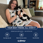 Friends in matching Women's Dreamy Dens Custom Cat Face Tank Dress — a group gift photo