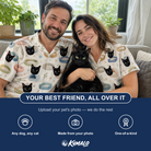 Friends in matching Women's Dreamy Dens Custom Cat Face Hawaiian Shirt — a group gift photo