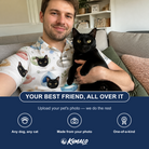Friends in matching Men's Dreamy Dens Custom Cat Face Polo Shirt — a group gift photo