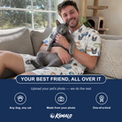 Friends in matching Men's Dreamy Dens Custom Cat Face Shirt & Shorts Set — a group gift photo