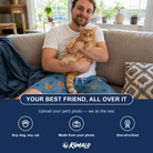 Friends in matching Men's Scuttle Sideshow Custom Cat Face Beach Shorts — a group gift photo