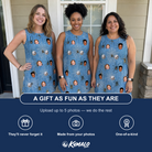 Friends in matching Women's Scuttle Sideshow Custom Face Tank Dress — a group gift photo
