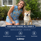 Friends in matching Women's Scuttle Sideshow Custom Dog Face V-Neck Dress — a group gift photo