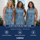 Friends in matching Women's Scuttle Sideshow Custom Face V-Neck Dress — a group gift photo