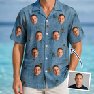 Man wearing Men's Scuttle Sideshow Custom Face Hawaiian Shirt — custom faces printed all-over