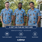 Friends in matching Men's Scuttle Sideshow Custom Face Polo Shirt — a group gift photo