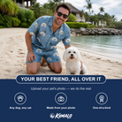 Friends in matching Men's Scuttle Sideshow Custom Dog Face Shirt & Shorts Set — a group gift photo