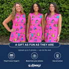 Friends in matching Women's Slab Snickers Custom Face V-Neck Dress — a group gift photo