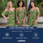 Friends in matching Women's Chitin Chicanery Custom Face Off-Shoulder Dress — a group gift photo