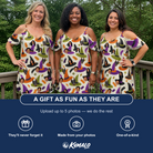 Friends in matching Women's Samhain Silhouettes Custom Face Off-Shoulder Dress — a group gift photo