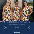 Friends in matching Women's Samhain Silhouettes Custom Face V-Neck Dress — a group gift photo