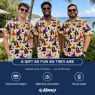 Friends in matching Men's Samhain Silhouettes Custom Face Hawaiian Shirt — a group gift photo