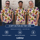 Friends in matching Men's Samhain Silhouettes Custom Face Polo Shirt — a group gift photo