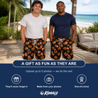 Friends in matching Men's Frightlight Fancies Custom Face Beach Shorts — a group gift photo