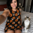 Selfie with the pet whose face is printed all over this Women's Frightlight Fancies Custom Cat Face Tank Dress