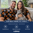 Friends in matching Men's Frightlight Fancies Custom Cat Face Hawaiian Shirt — a group gift photo