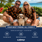Friends in matching Men's Frightlight Fancies Custom Dog Face Hawaiian Shirt — a group gift photo