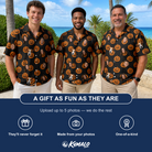 Friends in matching Men's Frightlight Fancies Custom Face Hawaiian Shirt — a group gift photo