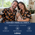 Friends in matching Women's Frightlight Fancies Custom Cat Face Hawaiian Shirt — a group gift photo