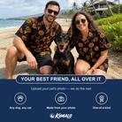 Friends in matching Women's Frightlight Fancies Custom Dog Face Hawaiian Shirt — a group gift photo