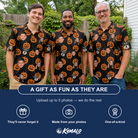 Friends in matching Men's Frightlight Fancies Custom Face Polo Shirt — a group gift photo