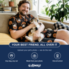 Friends in matching Men's Frightlight Fancies Custom Cat Face Shirt & Shorts Set — a group gift photo