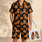 Man wearing Men's Frightlight Fancies Custom Dog Face Shirt & Shorts Set — custom faces printed all-over