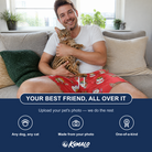 Friends in matching Men's Polar Pantomime Custom Cat Face Beach Shorts — a group gift photo