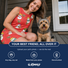 Friends in matching Women's Polar Pantomime Custom Dog Face Tank Dress — a group gift photo