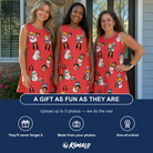 Friends in matching Women's Polar Pantomime Custom Face Tank Dress — a group gift photo