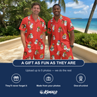 Friends in matching Men's Polar Pantomime Custom Face Shirt & Shorts Set — a group gift photo