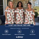 Friends in matching Women's Bowtiful Bundles Custom Face Off-Shoulder Dress — a group gift photo
