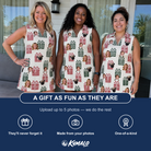 Friends in matching Women's Bowtiful Bundles Custom Face V-Neck Dress — a group gift photo