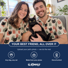 Friends in matching Men's Bowtiful Bundles Custom Cat Face Hawaiian Shirt — a group gift photo