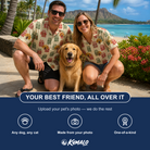 Friends in matching Men's Bowtiful Bundles Custom Dog Face Hawaiian Shirt — a group gift photo
