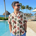 Real-life photo of someone wearing Men's Bowtiful Bundles Custom Face Hawaiian Shirt — custom faces printed all-over