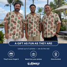 Friends in matching Men's Bowtiful Bundles Custom Face Hawaiian Shirt — a group gift photo