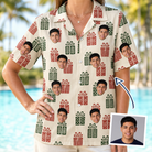 Woman wearing Women's Bowtiful Bundles Custom Face Hawaiian Shirt — custom faces printed all-over