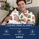Friends in matching Men's Bowtiful Bundles Custom Cat Face Polo Shirt — a group gift photo