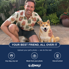 Friends in matching Men's Bowtiful Bundles Custom Dog Face Polo Shirt — a group gift photo