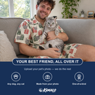 Friends in matching Men's Bowtiful Bundles Custom Cat Face Shirt & Shorts Set — a group gift photo